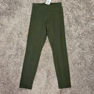 HUE NWT Women's Size Small Cotton Blackout Army Green Leggings Casual Comfort
